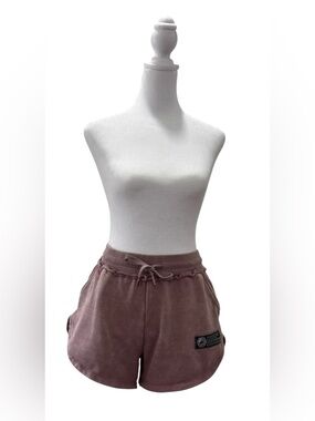 RARE Alphalete Very Terry Cotton Shorts Bloodstone Mauve Acid Wash -Size small